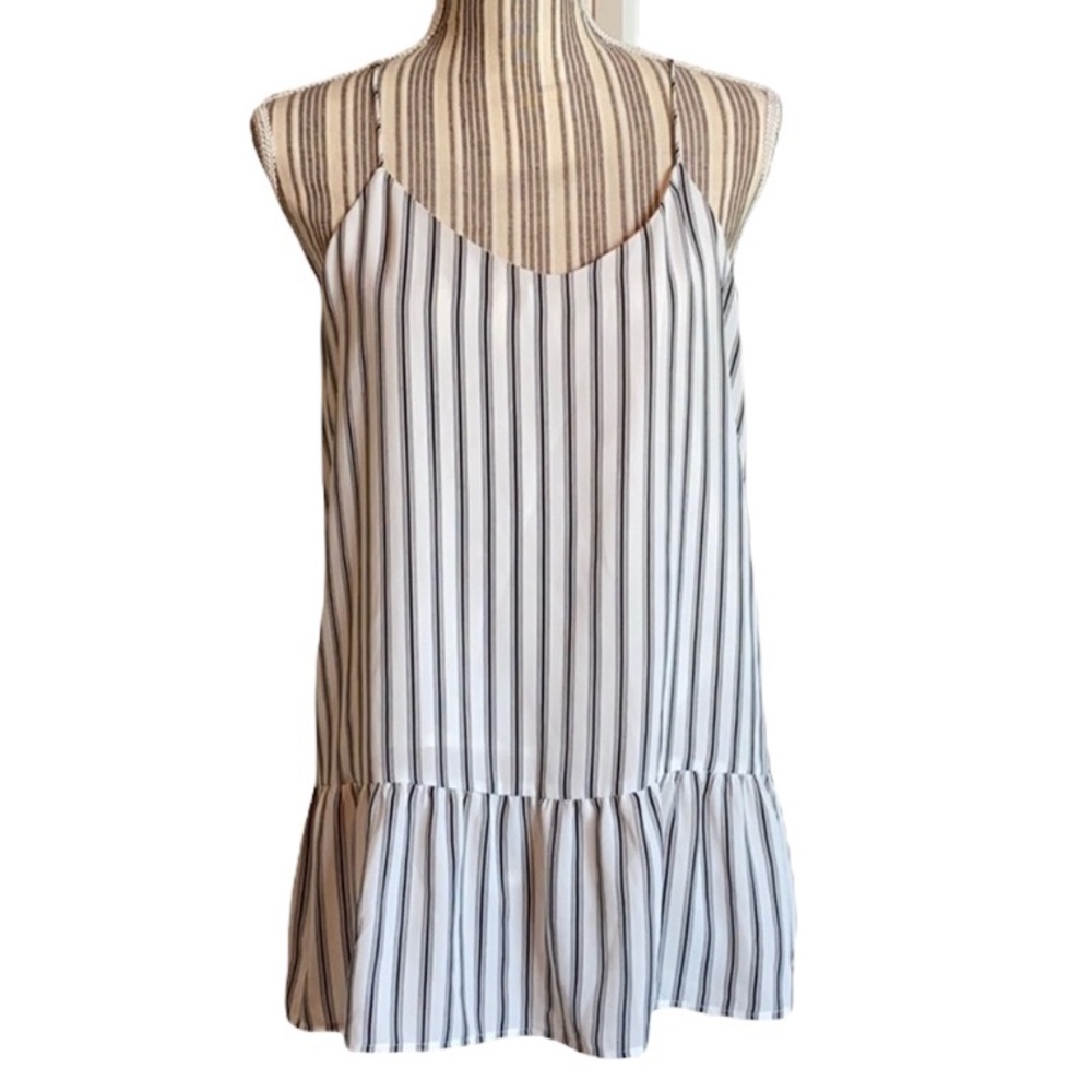 Jasmine & Juliana M Striped Peplum Spaghetti